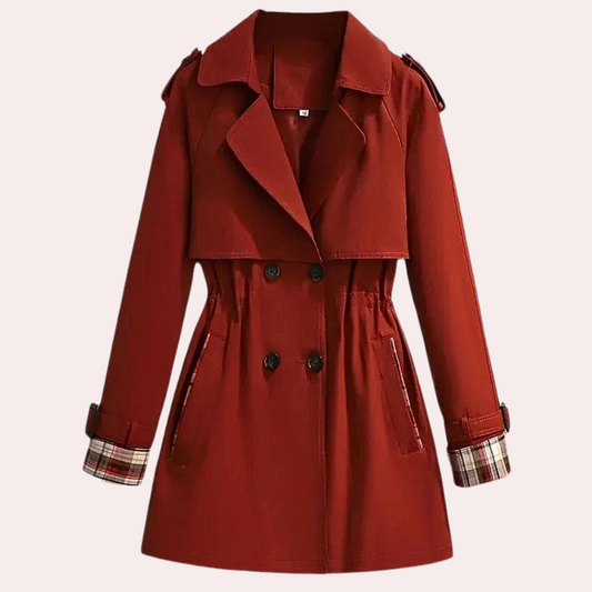 Michelle | Trench-coat à manches à carreaux pour femmes