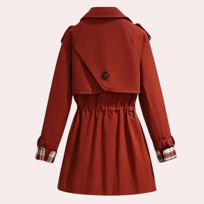 Michelle | Trench-coat à manches à carreaux pour femmes