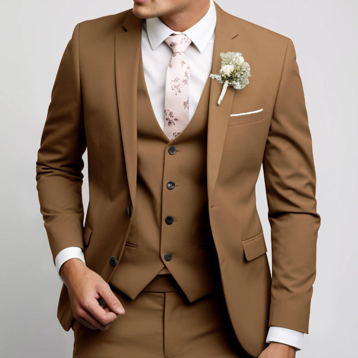 Costume 2 pièces Anton kaki pour homme, style tendance et contemporain