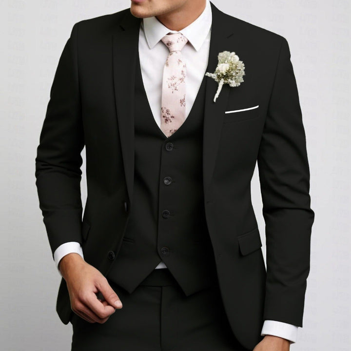 Costume 2 pièces Anton noir pour homme, silhouette classique et intemporelle