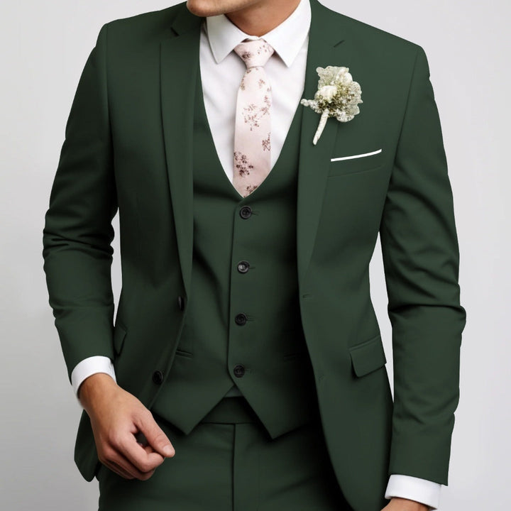 Costume 2 pièces Anton vert armée pour homme, coupe élégante et moderne