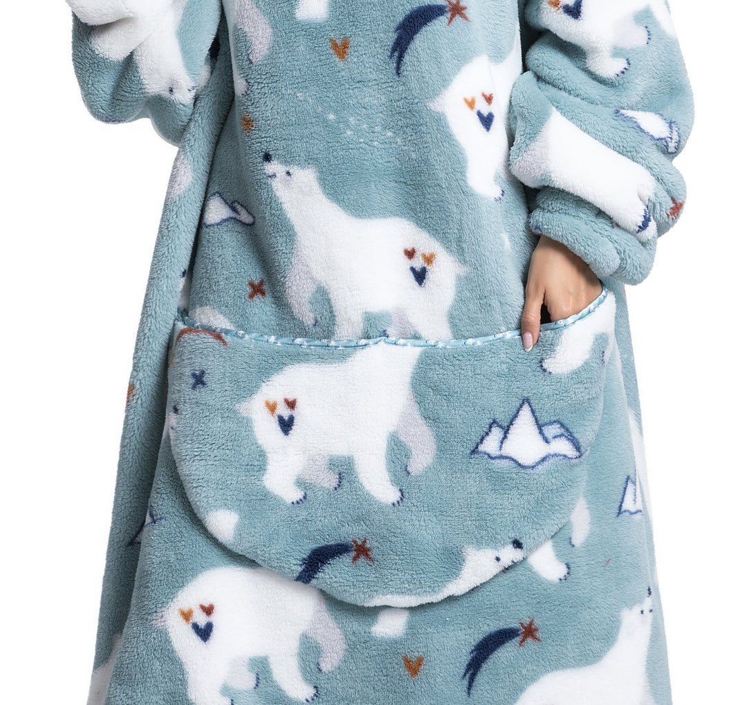 Sylvain | Couverture polaire à capuche