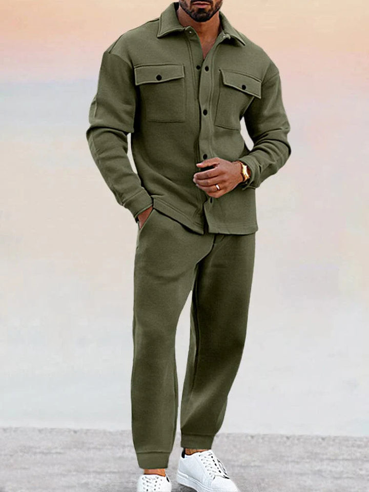 Maratoni | Ensemble 2 pièces à manches longues et fermeture à boutons pour hommes