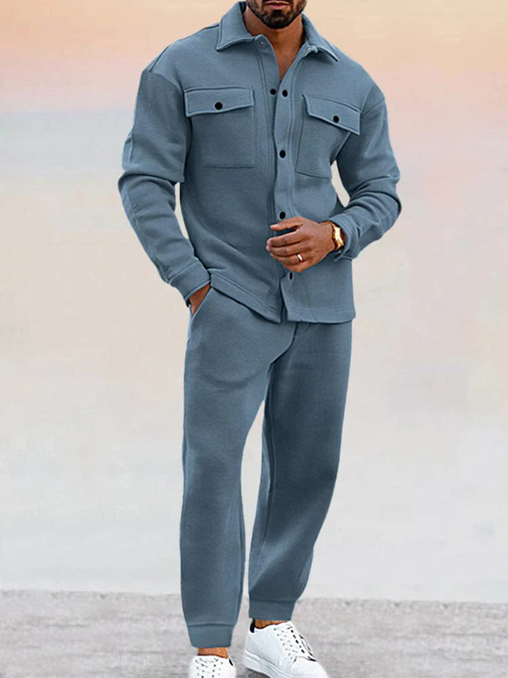 Maratoni | Ensemble 2 pièces à manches longues et fermeture à boutons pour hommes