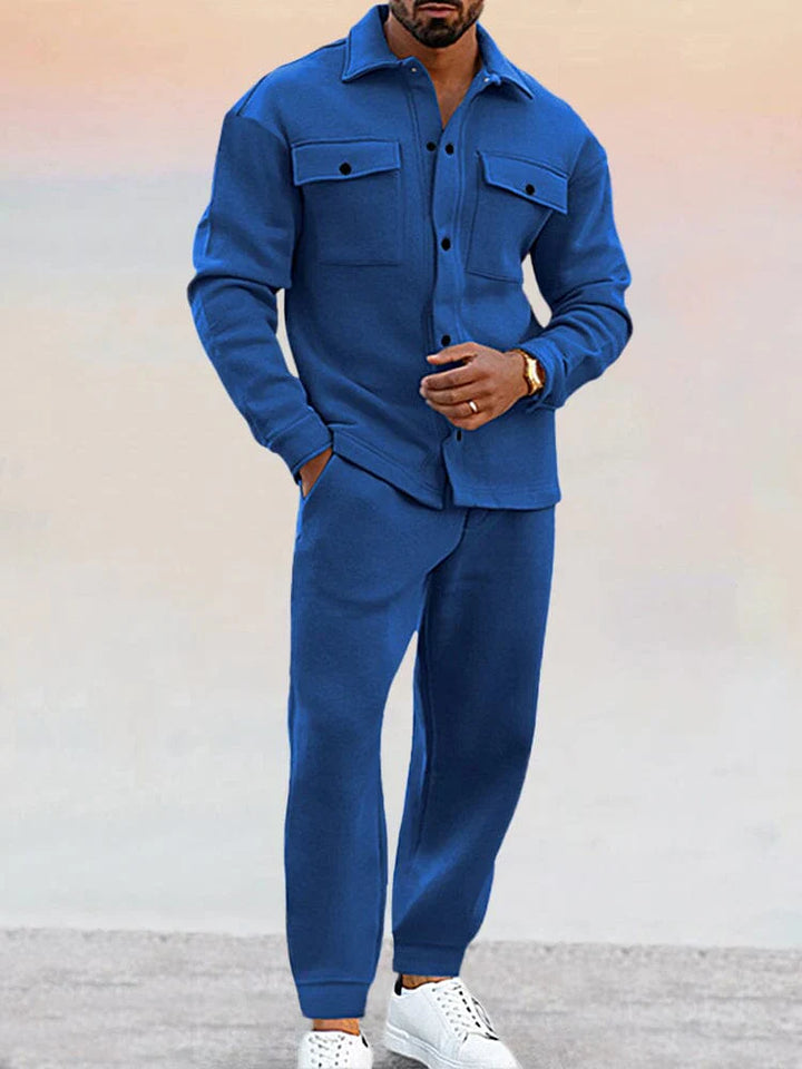 Maratoni | Ensemble 2 pièces à manches longues et fermeture à boutons pour hommes