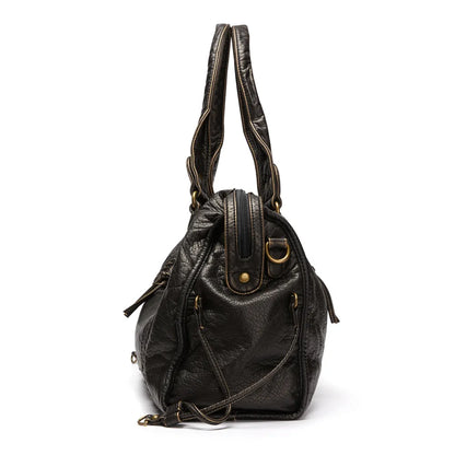 Colette | Sac à main en cuir noir pour femmes