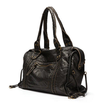 Colette | Sac à main en cuir noir pour femmes