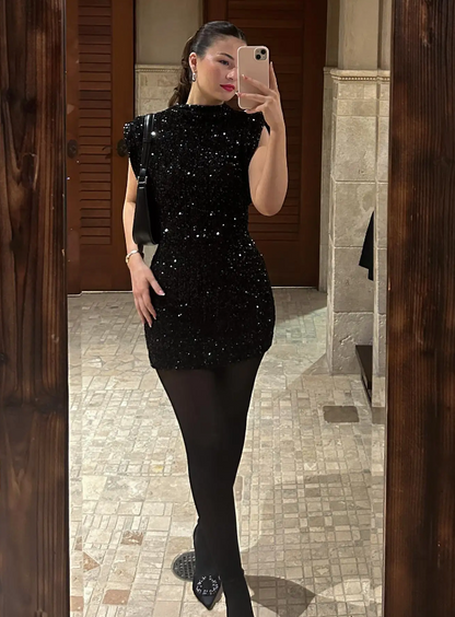 Frederique | Robe courte à paillettes