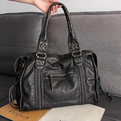 Colette | Sac à main en cuir noir pour femmes