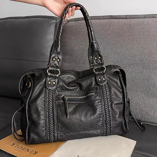 Colette | Sac à main en cuir noir pour femmes