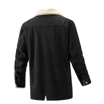 Gabriel - Veste en denim molletonné avec revers