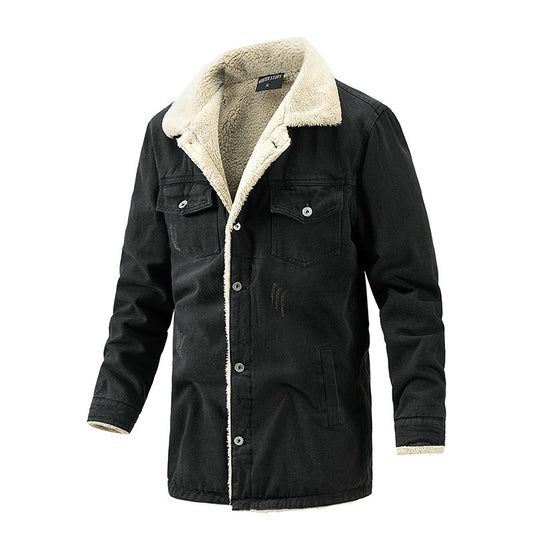 Gabriel - Veste en denim molletonné avec revers