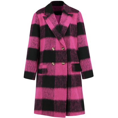 Aline | manteau long à carreaux pour femmes