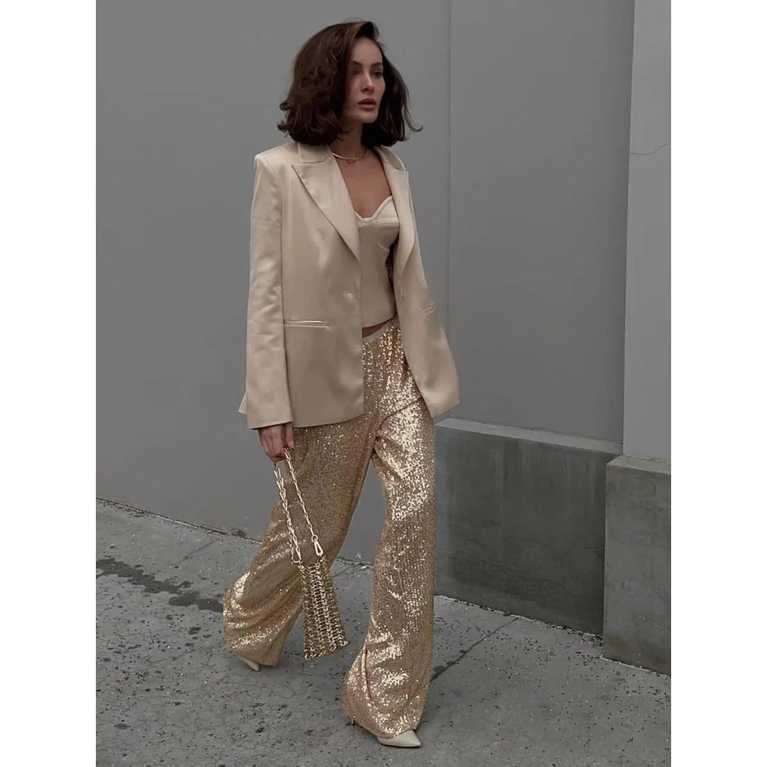 Sophie | Pantalon De Fête À Paillettes Long Et Éégant Pour Femmes – mode